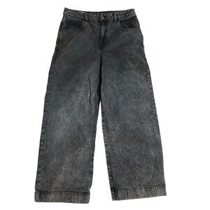 COLLUSION x007 Women’s Wide Leg Jeans Washed Black Acid Wash Size 32x28 04232026